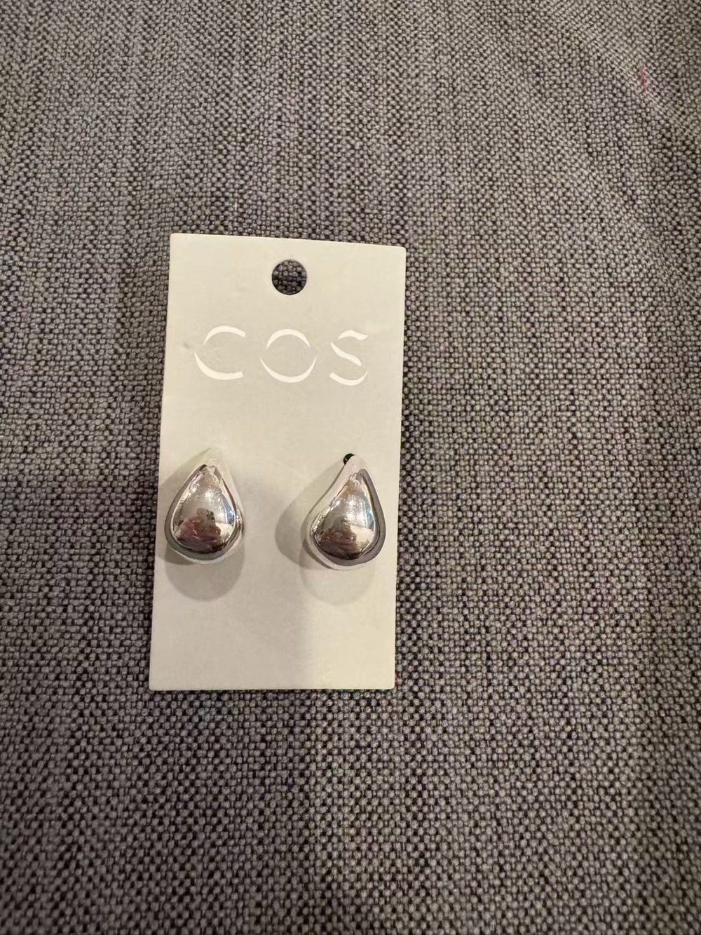 COS Polished Silver Teardrop Earrings